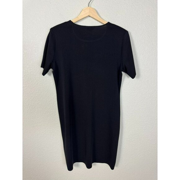 Exclusively MISOOK Dress Size Large Petite Black Short Sleeve Pullover Career - Picture 6 of 7